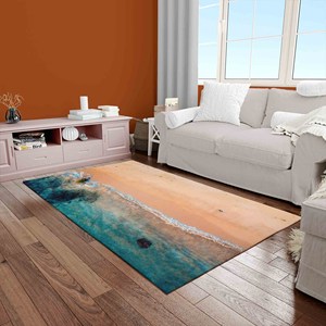 Alfombra Costera: Paisaje con Vista al Mar, Alfombra Antideslizante, Alfombra Suave No Tejida - Product Image 2
