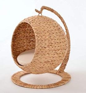 Lit pour animaux de compagnie en jacinthe d'eau tissé à la main, matériau écologique durable, parfait pour les chiens et les chats - Product Image 1