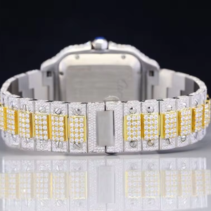 Reloj de pulsera hip hop para hombre, regular para ocasiones especiales, con diamantes cultivados en laboratorio hechos a mano de acero inoxidable con claridad VVS - Product Image 3