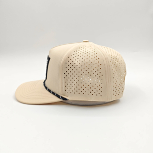 Casquettes Snapback de Golf pour Hommes avec Logo Personnalisé en Caoutchouc PVC, Perforations Découpées au Laser, Imperméables, à 5 Panneaux, Style A-Frame - Product Image 4