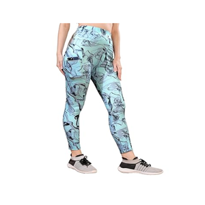 Pantalon de yoga imprimé taille haute pour femme Vêtements de sport extensibles solides pour la salle de sport et le fitness - Product Image 4