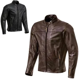 最新摩托车穿孔皮夹克和CE认可的防护男式摩托车最佳皮夹克的修身款式