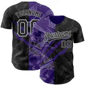 Individuelles Baseballtrikot für Team Lieferung individuelles Muster Herren Kurzarm-Hemd Trainingsbekleidung beliebt