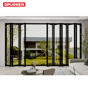 OPUOMEN Pantalla plegable horizontal de acordeón de ventana plegable de vidrio templado de aluminio para hoteles al aire libre Diseño gráfico exterior - Product Image 3