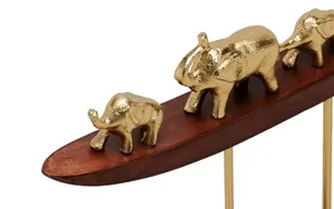 Altın fil bakıcı-4 Set fil anne iki bebekler fil bakıcısı süs raf masa hediye ev masaüstü için - Product Image 2