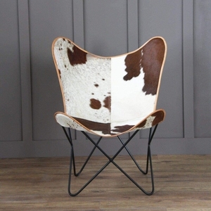Chaise papillon en cuir cuir de vache, cheveux sur cuir, chaise papillon de salon, cadeau pour lui, cadeau pour son Couple - Product Image 5