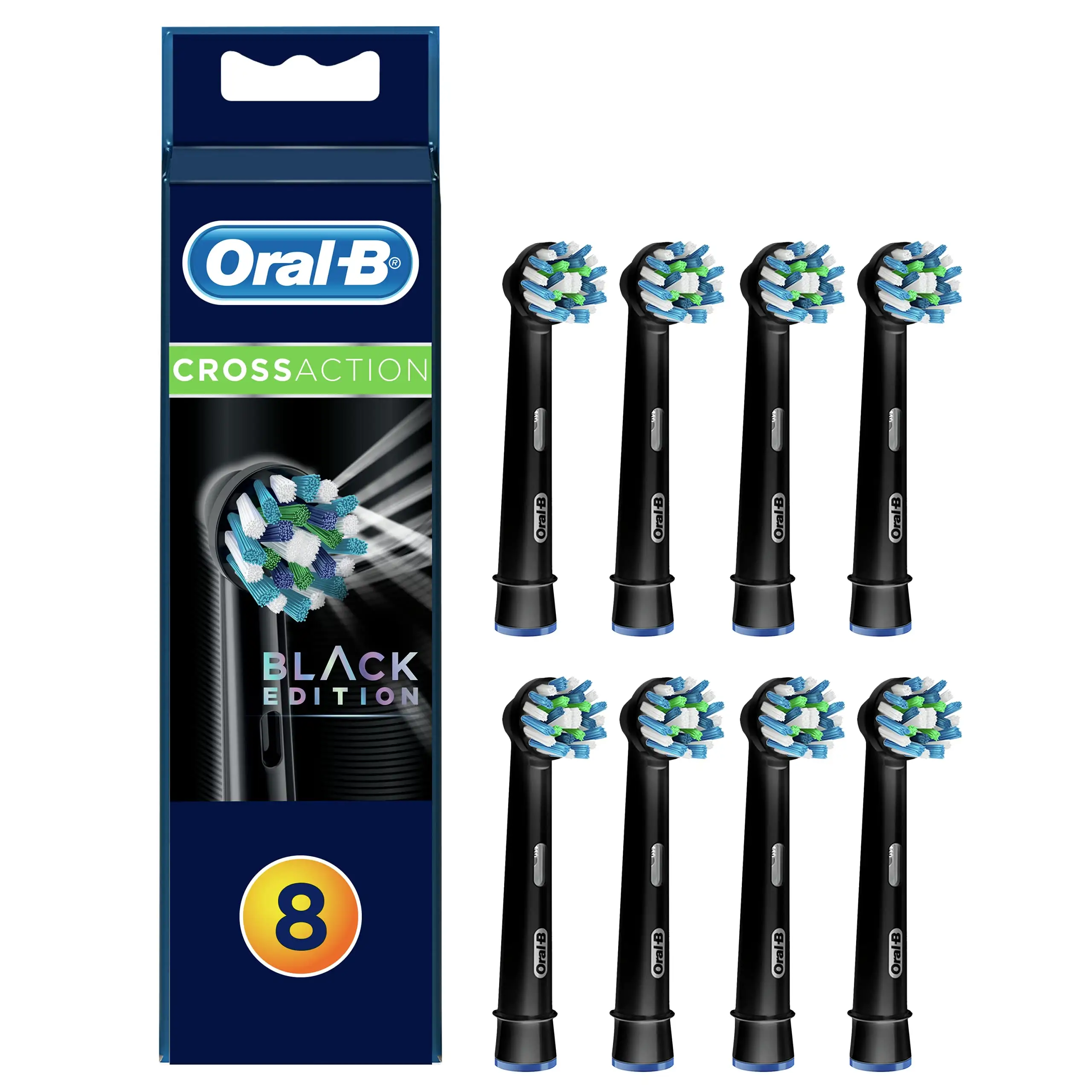 Ral-B CrossAction Cepillo de dientes eléctrico Cabezales de repuesto, negro, 6 unidades