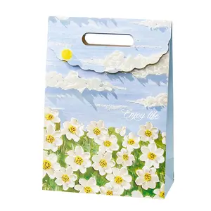 Креативная картина маслом Подарочный пакет бумажный ручной пакет маленький художественный подарок на день рождения красиво завернутый бумажный пакет