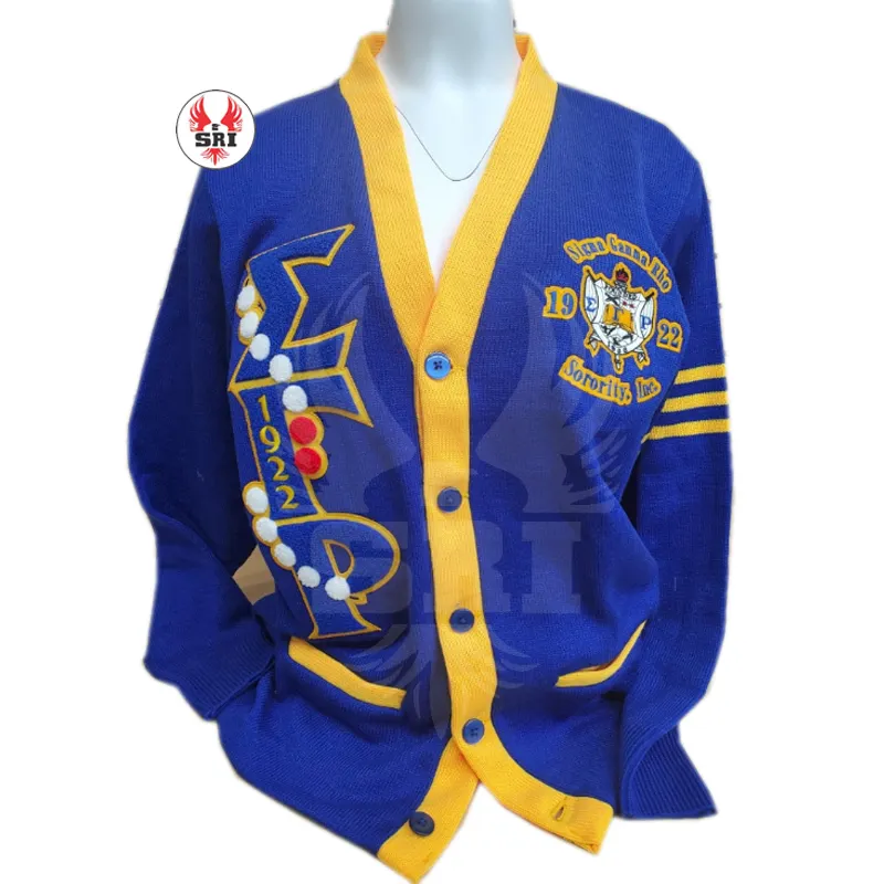 Sigma Gamma Rho Soror Stickerei Damen Acryl Cardigan | SGRho Sorority Bestickte Damen Custom Style Cardigan Sweater