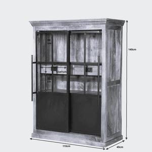 Commode industrielle avec portes coulissantes Buffet en bois de manguier massif Armoire de rangement pour salle de bain de ferme Utilisation hôtelière - Product Image 4