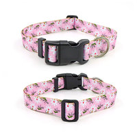 Collier pour chien réglable à imprimé floral personnalisé, fermeture à boucle en nylon, pour petits chiens, toutes saisons
