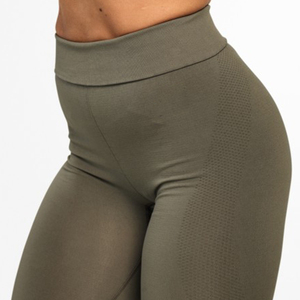 Mallas de mujer de tela elástica de alta calidad, cintura elástica, secado rápido, respetuoso con el medio ambiente, ropa de Yoga, cintura transpirable sin costuras - Product Image 2