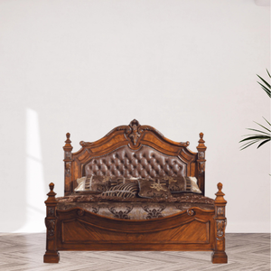 Lit King et Queen de luxe en Indonésie mobilier de chambre à coucher moderne ensemble lit en bois meubles originaux d'Indonésie - Product Image 6