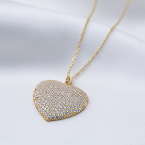Collier pendentif en forme de cœur, zircon brillant délicat, chaîne de 60 cm, argent sterling 925, bijoux en gros - Product Image 5