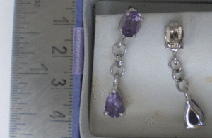 Boucles d'oreilles élégantes en cristal d'améthyste - Product Image 1