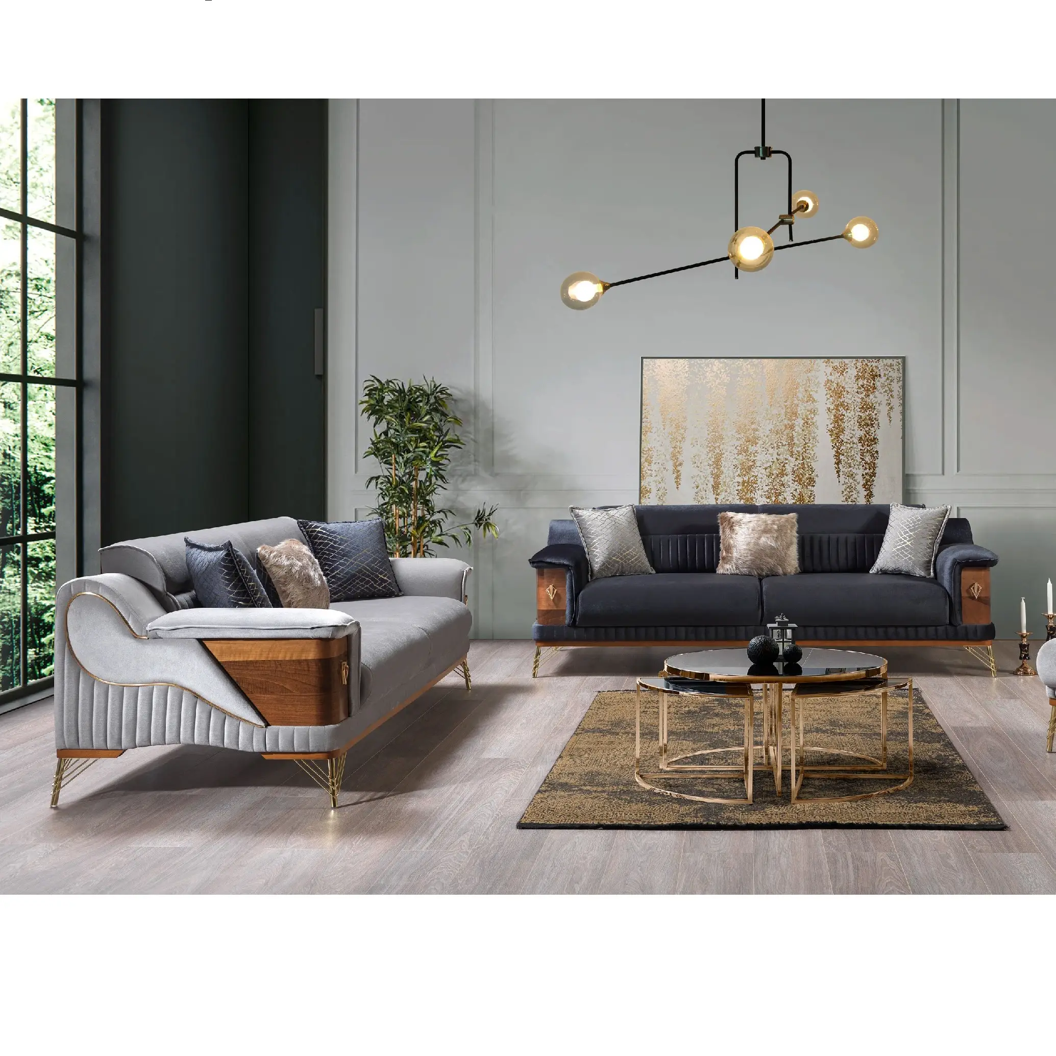 Elsa Sofa Sets, Luxe Moderne Meubels Italiaanse Stijl Bestseller, Woonkamer Sets Luxe Sofa Set