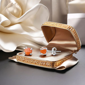 Raw Sunstone <b>Stud</b> <b>Earrings</b> <b>for</b> <b>Women</b> 5-7mm Natural Gemstone Handmade Gold-Plated <b>Silver</b> Jewelry <b>for</b> Gift - Product Image 2