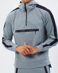 Survêtement pour homme à col zippé, poche utilitaire thermoscellée, anti-boulochage, durable, style personnalisé avec logo, prix bas - Product Image 6