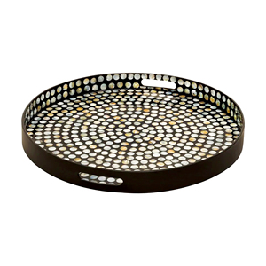 Bandeja de desayuno de madera a la venta, bandejas redondas de madera para servir con asas para restaurantes, hogar, cocina, vajilla - Product Image 6