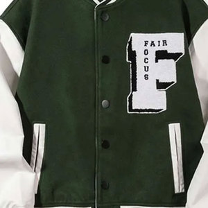 Veste universitaire unisexe de haute qualité, mélange de laine, manches en simili cuir, option de logo personnalisé, broderie personnalisée, équipe, école - Product Image 6
