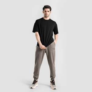 T-shirt de fitness 100 % coton léger 200 grammes en jersey noir pour la gym et l'entraînement avec impression sérigraphiée - Product Image 6