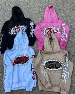 Sudadera con capucha con cremallera y apliques desgastados personalizados de alta calidad Vintage Sun Faded Heavyweight 600gsm Stone Acid Washed - Product Image 1