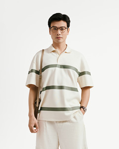 Camiseta de Manga Corta para Hombre de Alta Calidad, Tejida, Transpirable, con Estampado, de Algodón y Poliéster, Corte Cuadrado, por Routine Vietnam - Product Image 1