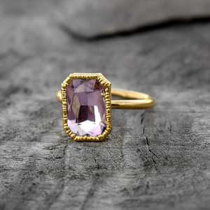 <b>Rose</b> Quartz Hydro Ring Cut Natural <b>Clear</b> Gemstone Anniversary Gift Rings for Women Wedding Octagon Cut Dainty 925 Silver - Product Image 5