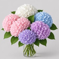 Bunga Hydrangea Buatan Tangan 196 Kelopak Sentuhan Asli Kepadatan Tinggi - Bunga Artifisial Melembapkan Batang Tunggal Mewah untuk Pernikahan Hari Ibu