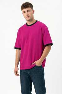 Summer sale High Quality Oversized Heavyweight Rib Neck Streetwear 230gsm Drop shoulder t shirt for men - Product Image 3