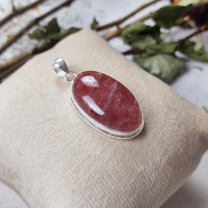 Fraise Quartz Ovale Gemme 925 Pendentif En Argent Sterling Bijoux Boho Grande Taille Pendentifs Pour En Vrac - Product Image 4