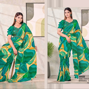 Colección de Sari de diseñador tradicional nueva lista para usar para bodas, fiestas, festividades de Diwali - Product Image 2