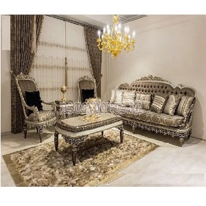 Ensemble de canapés en teck sculpté ultra-luxueux pour salon, sculpté à la main, 6 places, décoration d'événements aux États-Unis - Product Image 1