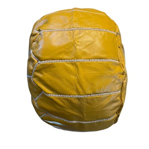Pouf ottoman extensible en cuir véritable fait main avec un design de rangement moderne pour le salon, la chambre à coucher, la décoration de la maison et comme tabouret - Product Image 2