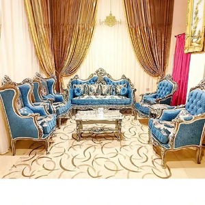 Juegos de Sofás de Lujo de Estilo Europeo para Sala de Estar de 5 Plazas, Exportaciones DST, Muebles de Madera de Teca Tallados a Mano de Diseñador de Primera Categoría - Product Image 5