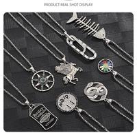 Chaîne de pull de marque haut de gamme, style automne-hiver, avec pendentif cheval ange