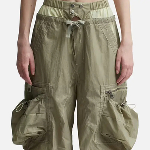 Custom Men's Lightweight 100% Nylon Track <b>Pants</b> High Waist Pocket <b>Parachute</b> Sweat Trousers Double Waist - Product Image 5
