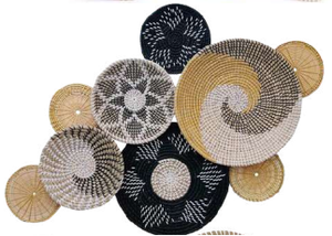 Panier mural tissé suspendu décoration murale panier en rotin ANGLE - Product Image 4