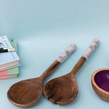 ชุดเซิฟเวอร์สลัดเรซินด้ามขัดด้วยเรซินของตกแต่งโต๊ะใช้กับเครื่องล้างจานได้อย่างปลอดภัยมีช้อนเสิร์ฟและส้อม - Product Image 2