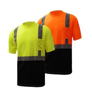 T-shirt de sécurité réfléchissant haute visibilité personnalisé, construction à manches courtes, polo de travail haute visibilité pour hommes - Product Image 5