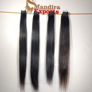 Meilleure qualité 100% sud indien naturel vierge noir cheveux raides faisceaux Temple cheveux humains bruts non transformés Remy vague naturelle - Product Image 4