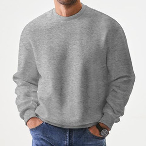 Sweat-shirt pour homme de haute qualité en coton éponge biologique avec impression en relief et col rond - Product Image 6