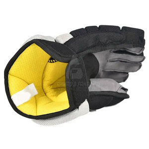 Gants de hockey sur glace en cuir de haute qualité à marque privée, logo personnalisé, fermeture auto-agrippante antidérapante, design léger à doigts complets - Le meilleur - Product Image 4