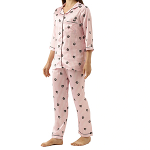 Conjunto de Pijama de Lujo para Mujer, Elegante Bata de Satén de Manga Larga y Pantalones Anchos con Adorno de Plumas, Viscosa, para Verano - Product Image 1