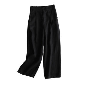 กางเกงลำลองเอวสูงของผู้หญิงที่มีทรงหลวมและผ้านุ่มเหมาะสำหรับสตรีทแวร์ทุกวันและนอกสถานที่ในฤดูร้อนที่ผ่อนคลาย - Product Image 1