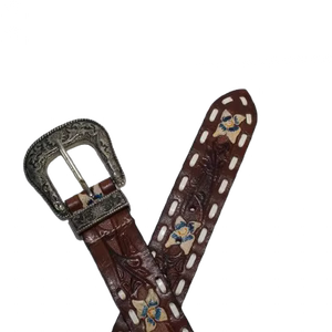 El cinturón Maverick para aquellos que llevan el espíritu Occidental | OEM disponible | Hebilla vintage de cuero Premium - Product Image 1