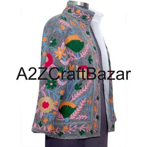 A2ZCraftBazar Nueva Chaqueta Bohemia de Invierno para Mujer, Hecha a Mano en India, Rajasthan, Bordada con Flores Suzani, de Algodón Tejido, Acolchada - Product Image 4