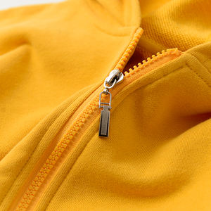 Sweats à capuche tricotés en coton biologique personnalisés pour petites filles Sweat à capuche éponge pour enfants Sweats à capuche zippés à manches longues pour bébé garçon mignon - Product Image 3