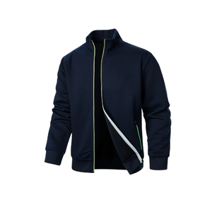 Chaqueta elegante de primavera para hombre, Sudadera con capucha Jacquard con cremallera para Patrón de otoño para primavera otoño verano Servicio OEM disponible - Product Image 4