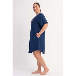 Tunique KADIN P.SUPREM BATTAL XXL à col rond, manches courtes, poches ovales - Bleu marine - Bleu marine - Product Image 4